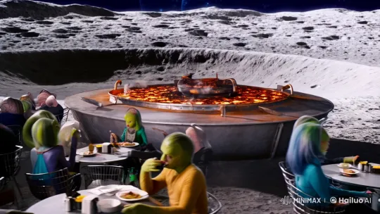 Lunar Burger Joint: Intergalactic Diners in Space – AI Generated Video | Hailuo AI