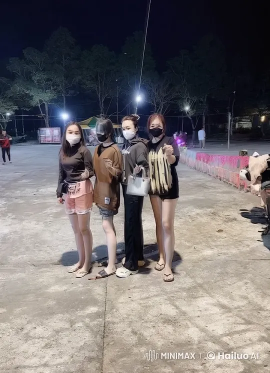 Nighttime Martial Arts Display by Four Friends – AI Generated Video | Hailuo AI