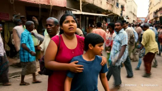 Panamanian Mother and Son Navigate Bustling Mexican Street – AI Generated Video | Hailuo AI