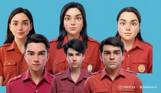 Formal Group in Uniforms Displaying Minimal Movements – AI Generated Video | Hailuo AI