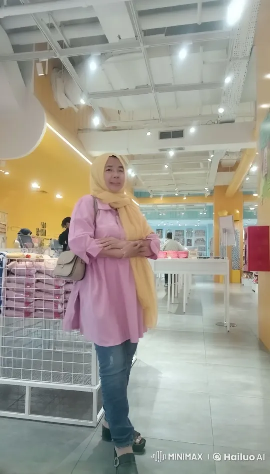 Woman and Tiger Stroll Through Colorful Store – AI Generated Video | Hailuo AI