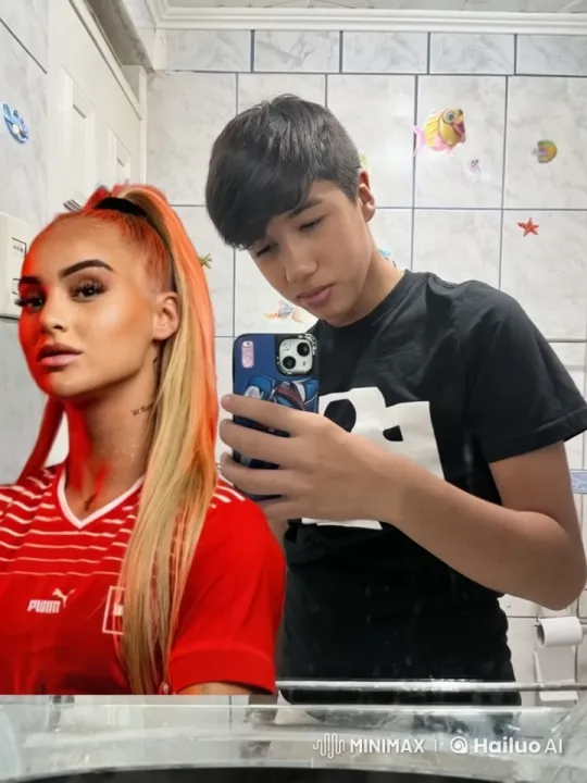 Affectionate Couple Shares Moment in Themed Bathroom – AI Generated Video | Hailuo AI