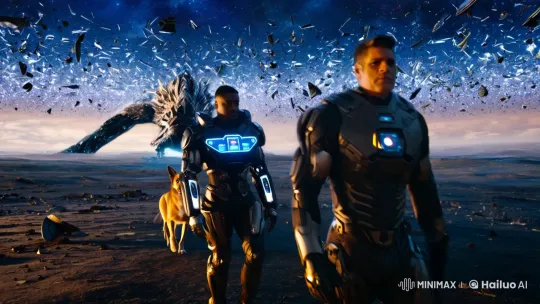 Cybernetic Warrior Faces Cosmic Eldritch Horror – AI Generated Video | Hailuo AI