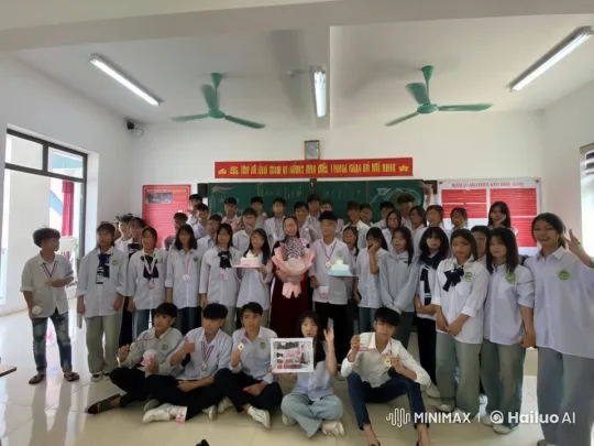 Students in Uniforms Perform Martial Arts in Classroom – AI Generated Video | Hailuo AI