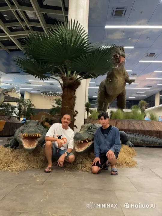 Dinosaur and Alligator Statue Themed Martial Arts Performance – AI Generated Video | Hailuo AI