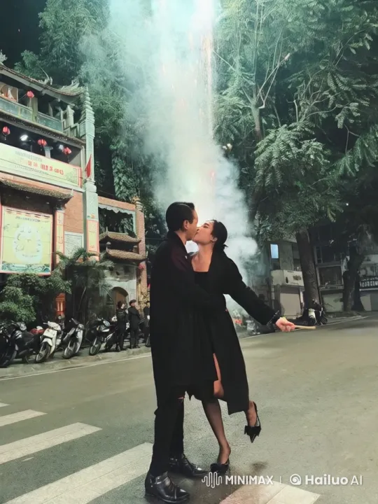 Nighttime Kung Fu Showdown in Front of Bright Building – AI Generated Video | Hailuo AI