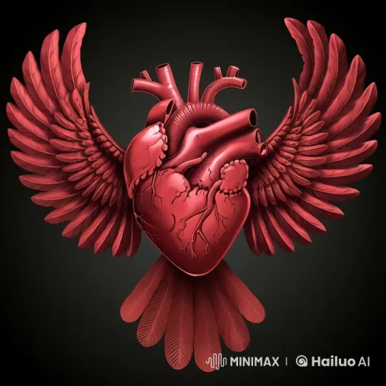 Animated Illustration of a Heart with Wings Taking Flight – AI Generated Video | Hailuo AI