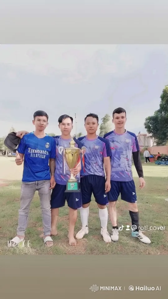 Young Athletes Celebrate Victory with Trophy – AI Generated Video | Hailuo AI