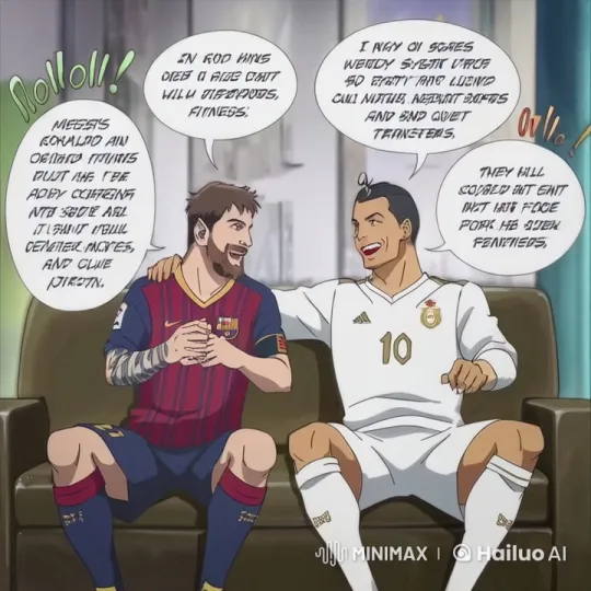 Animated Messi and Ronaldo Share Humorous Banter – AI Generated Video | Hailuo AI