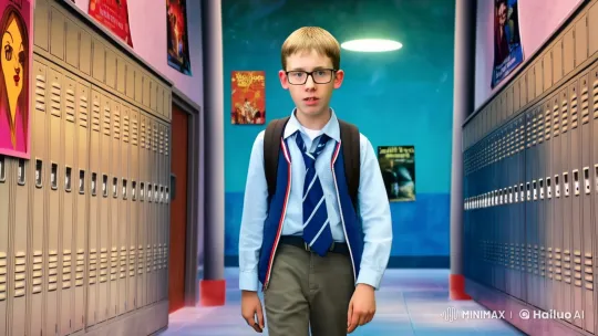 Schoolboy and Stand: A Determined Duo in Anime Adventure – AI Generated Video | Hailuo AI