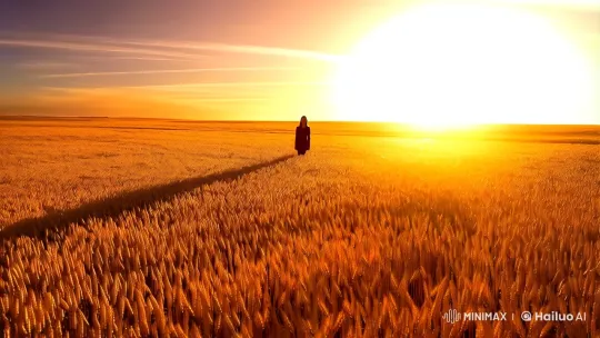 Aesthetic Film Scene: Golden Wheat Field with Dynamic Camera Work – AI Generated Video | Hailuo AI