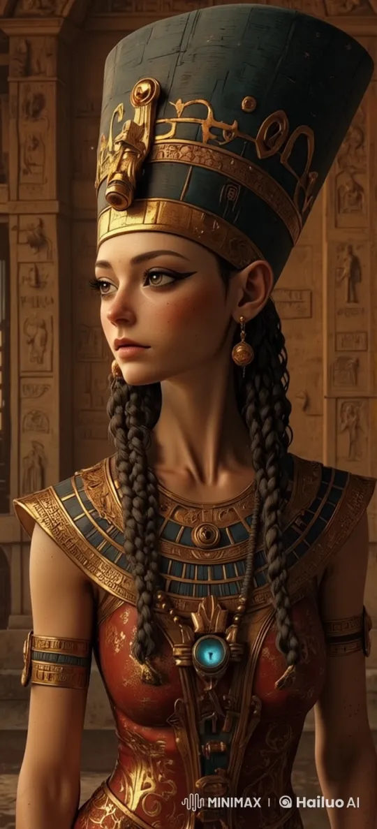 Egyptian Queen Invites Viewers with Graceful Gaze – AI Generated Video | Hailuo AI