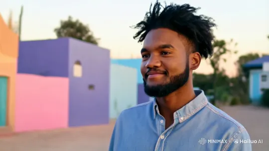 Young Man Expresses Affection in Quaint Outdoor Setting – AI Generated Video | Hailuo AI