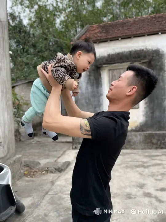 Father and Child Practice Kungfu in Rustic Setting – AI Generated Video | Hailuo AI