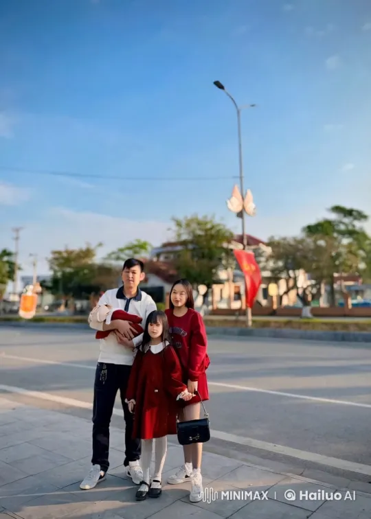 Family Practicing Kung Fu on Street Sidewalk – AI Generated Video | Hailuo AI