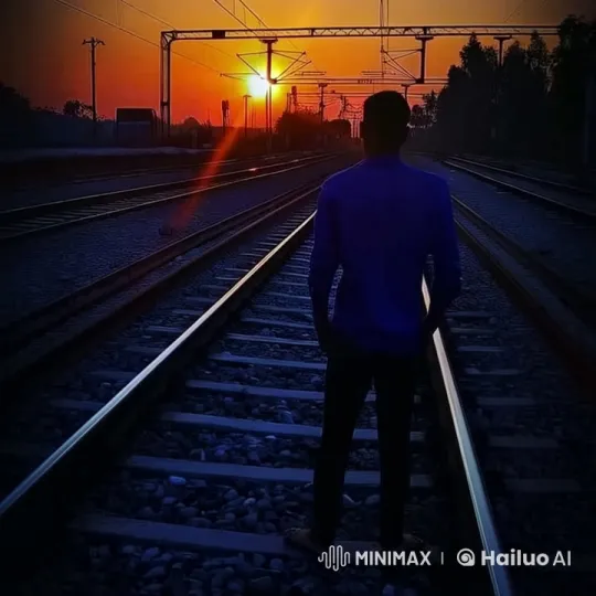 Boy Dances Bhangra on Tracks at Sunset - Live2D Animation – AI Generated Video | Hailuo AI