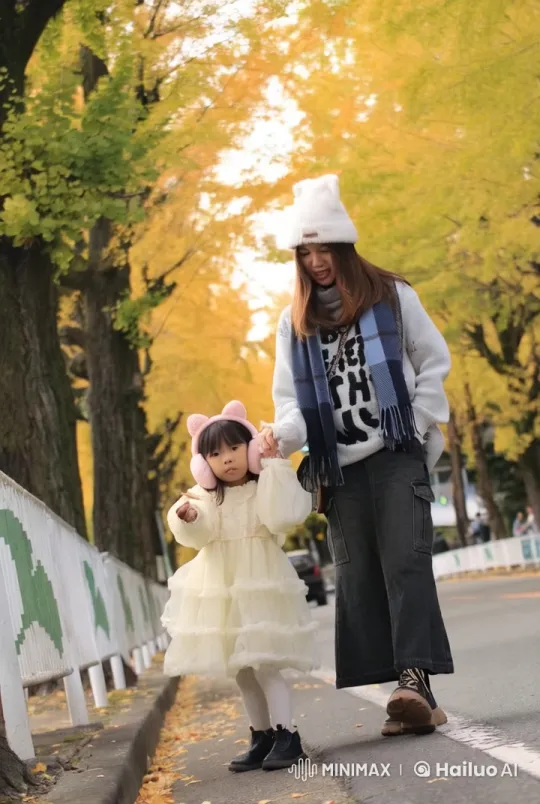 Autumn Training: Woman and Girl Bond Through Kung Fu – AI Generated Video | Hailuo AI