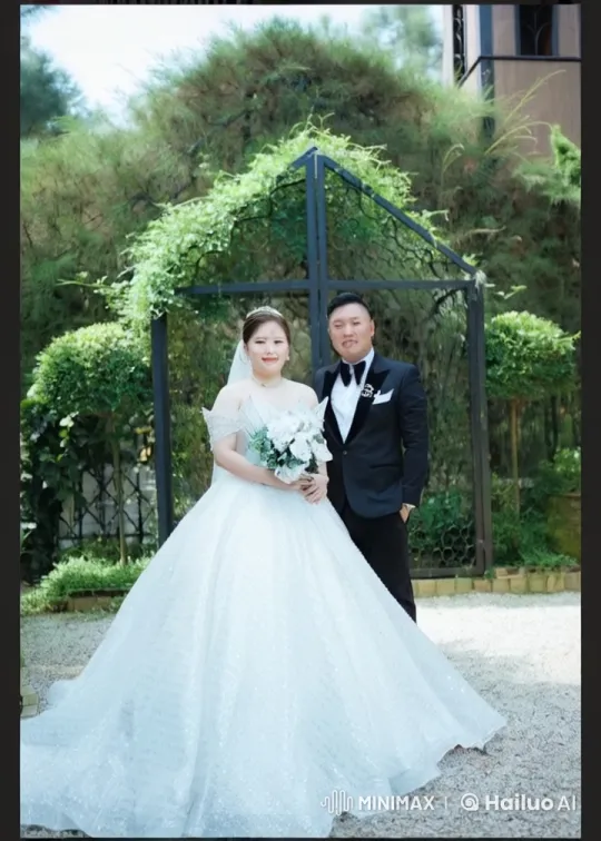 Bride and Groom Showcase Kungfu in Wedding Garden – AI Generated Video | Hailuo AI