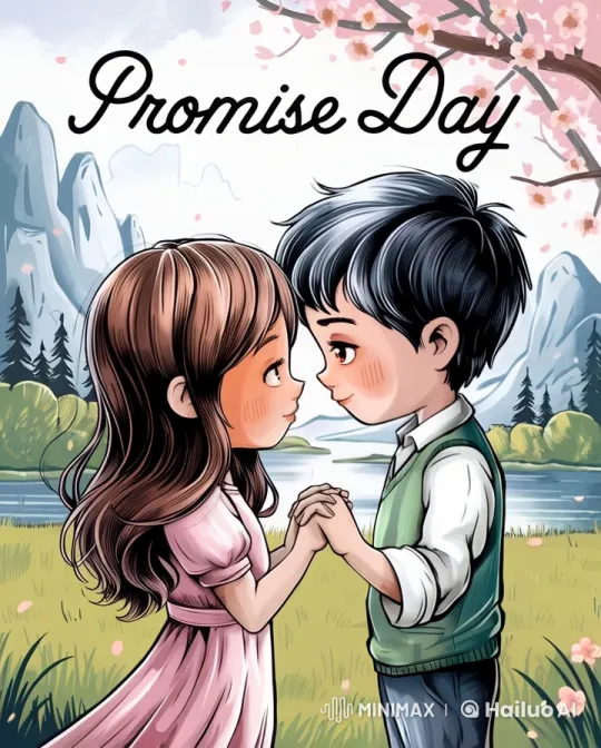 Promise Day: A Timeless Love in a Serene Meadow – AI Generated Video | Hailuo AI