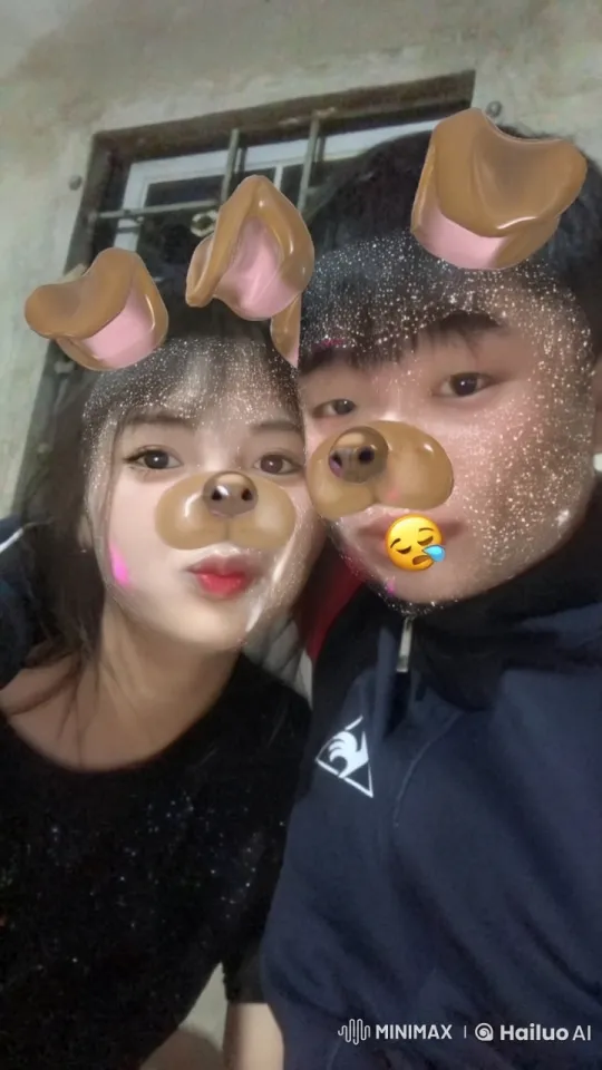 Cozy Duo with Playful Dog Ears Filter – AI Generated Video | Hailuo AI