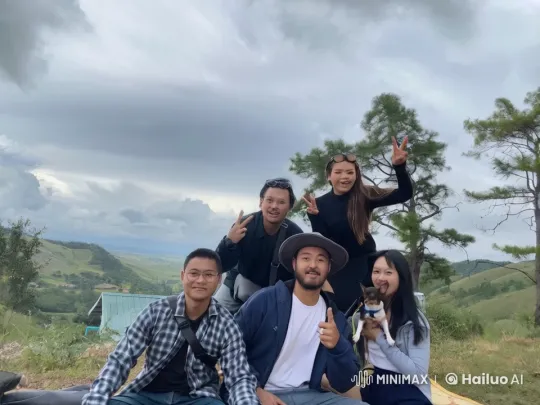 Friends Enjoy Playful 'Kongfu' in Scenic Outdoors – AI Generated Video | Hailuo AI