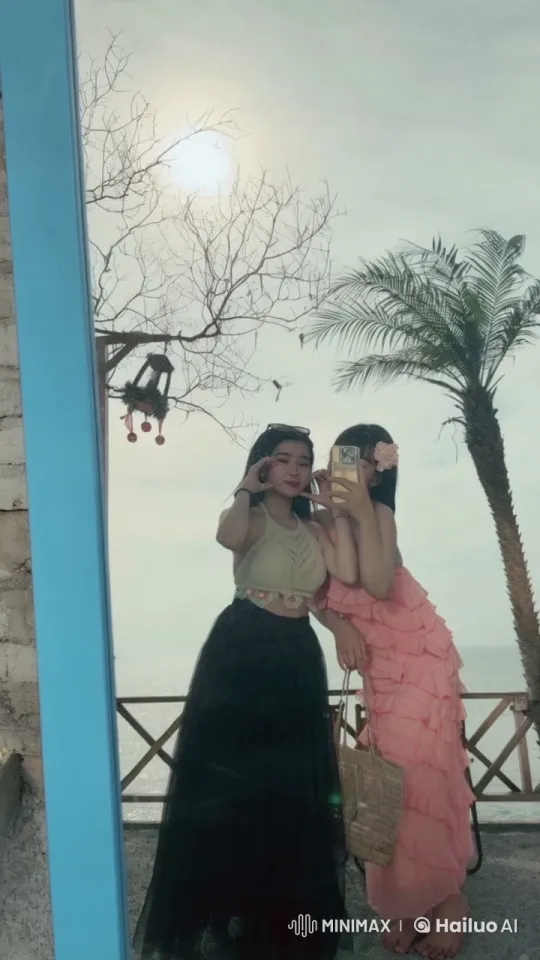 Seaside Selfie: Friends Enjoying a Sunny Day – AI Generated Video | Hailuo AI
