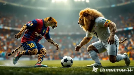 Animated Football Duel: Cheetah vs. Lion – AI Generated Video | Hailuo AI