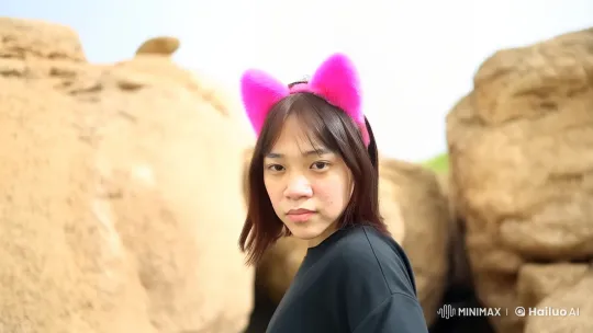 Young Woman Showcases Martial Arts Skills on Rocky Terrain – AI Generated Video | Hailuo AI