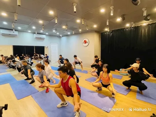 Group Fitness Class Showcasing Coordination and Camaraderie – AI Generated Video | Hailuo AI