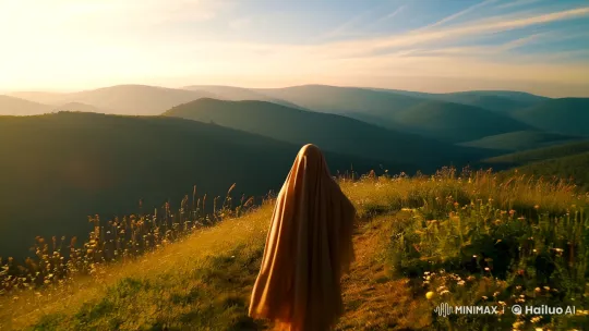 Solitary Figure in Serene Landscape: A Cinematic Poem – AI Generated Video | Hailuo AI