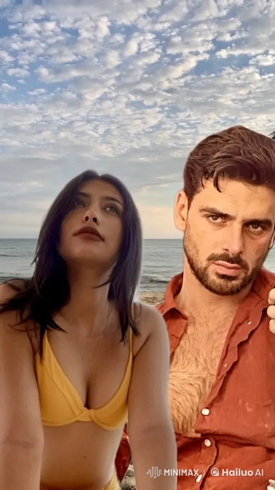 Couple Shares Intimate Kiss on Tranquil Beach – AI Generated Video | Hailuo AI