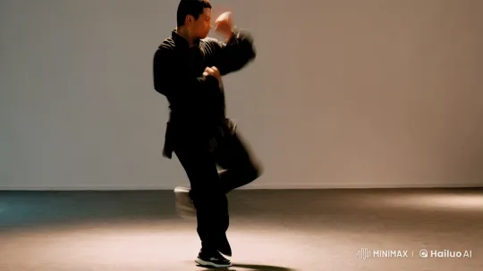 Martial Artist Showcases Grace and Power in Dynamic Display – AI Generated Video | Hailuo AI