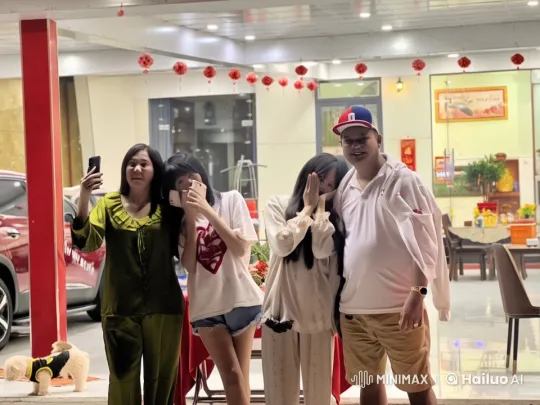 Live2D Video: Group of Friends Performing Martial Arts in Festive Outdoor Setting – AI Generated Video | Hailuo AI