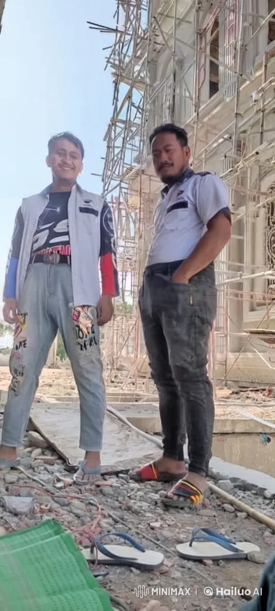 Casual Men Demonstrate Kung Fu at Construction Site – AI Generated Video | Hailuo AI