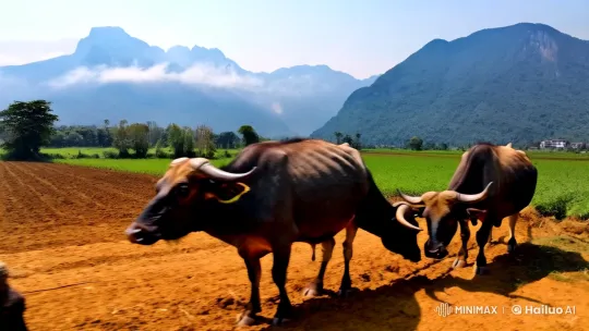 Rural Harmony: Farmers, Nature, and Timeless Landscapes – AI Generated Video | Hailuo AI