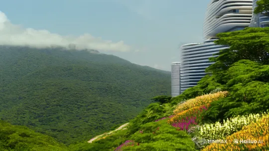 Nature to Futuristic Architecture Transition – AI Generated Video | Hailuo AI