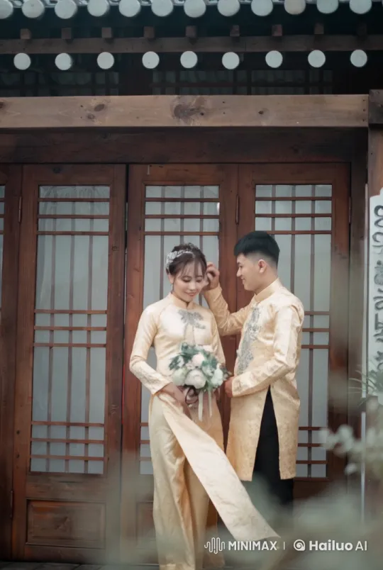 Couple Performs Synchronized Kung Fu by Traditional Door – AI Generated Video | Hailuo AI