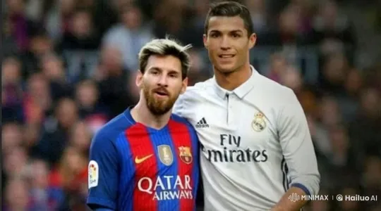 Rivals Messi and Ronaldo Share a Moment of Affection – AI Generated Video | Hailuo AI