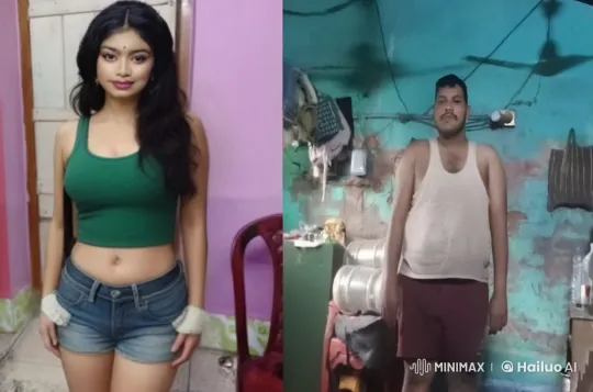 Couple's Joyful Embrace in Colorful Rooms – AI Generated Video | Hailuo AI