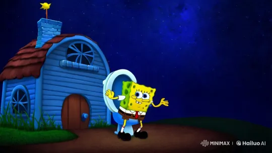 SpongeBob's Haunted Toilet Encounter – AI Generated Video | Hailuo AI