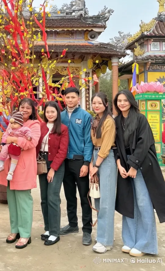 Family Demonstrates Martial Arts in Front of Temple – AI Generated Video | Hailuo AI
