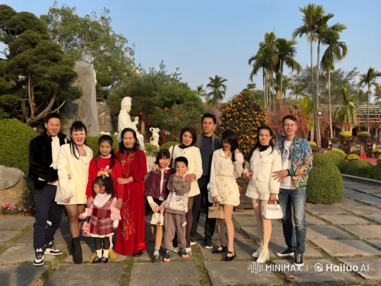 Family Enjoying Playful Martial Arts in Garden – AI Generated Video | Hailuo AI