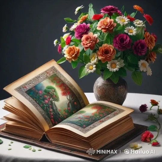 Magical Book of Flower Illustrations – AI Generated Video | Hailuo AI
