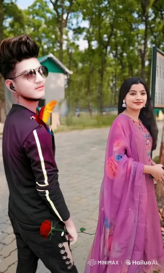 Young Couple Shares Tender Moment in Pastoral Setting – AI Generated Video | Hailuo AI