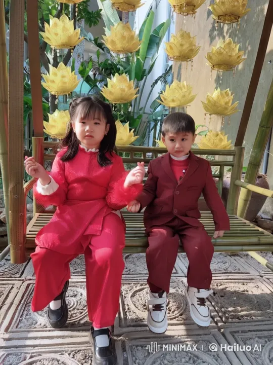 Children's Energetic Kungfu Display Amidst Festive Decor – AI Generated Video | Hailuo AI