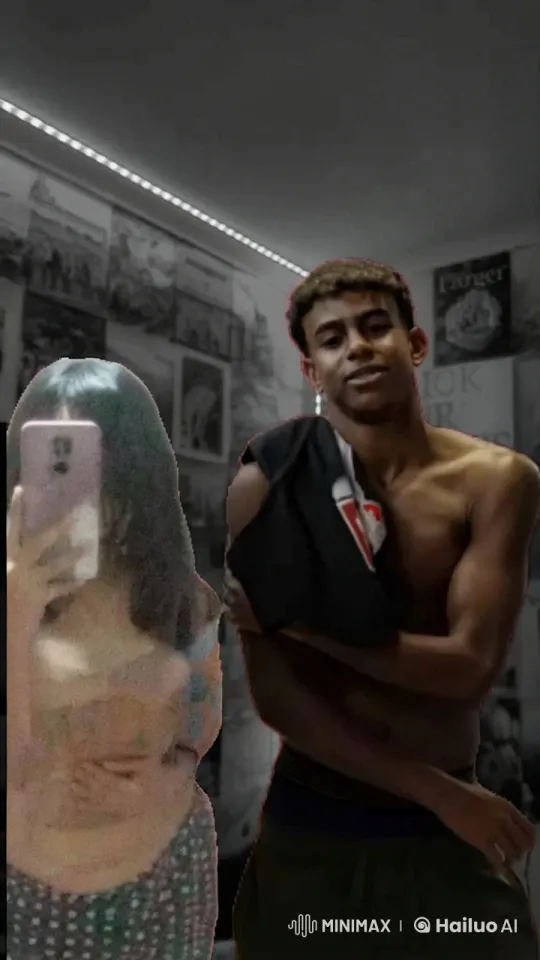 Couple Captures Intimate Selfie in Art-Laden Room – AI Generated Video | Hailuo AI