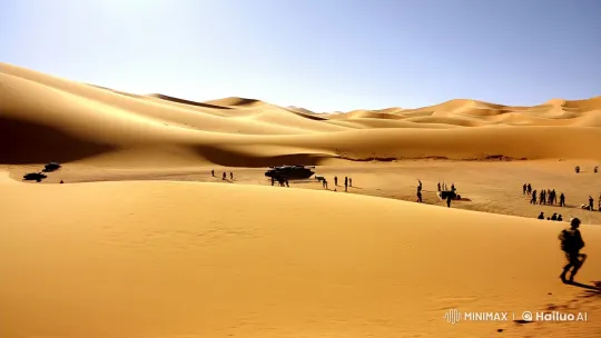 Dramatic Desert Battlefield: Marwan's Determined Journey – AI Generated Video | Hailuo AI
