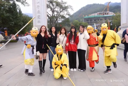 Kung Fu Performers Showcase Skills at Festive Festival – AI Generated Video | Hailuo AI