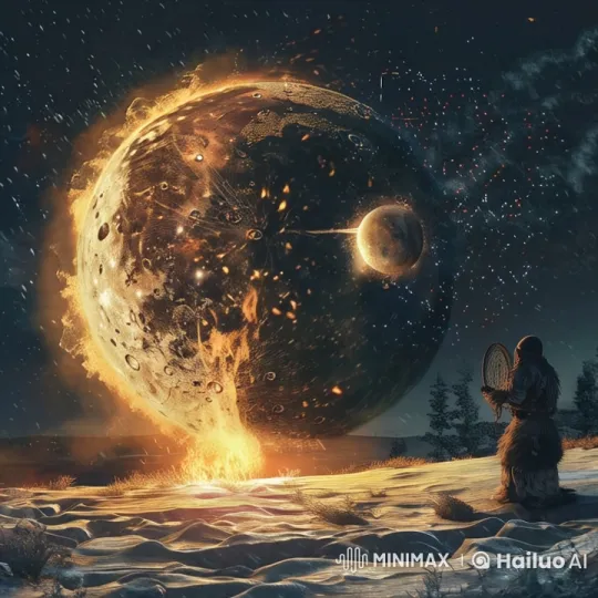 Mystical Shaman Dance Under Fiery Planetary Display – AI Generated Video | Hailuo AI