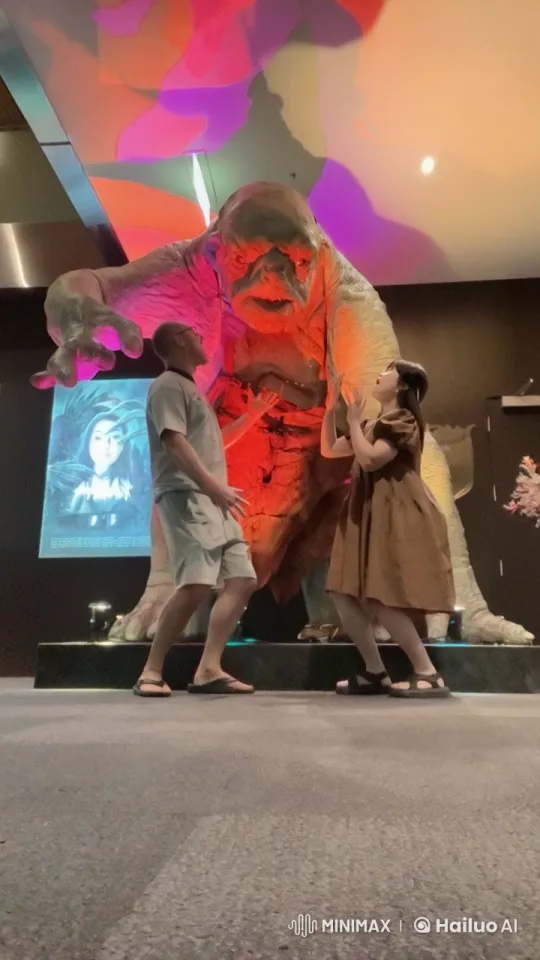 Couple Performs Synchronized Kung Fu in Front of Dinosaur Exhibit – AI Generated Video | Hailuo AI